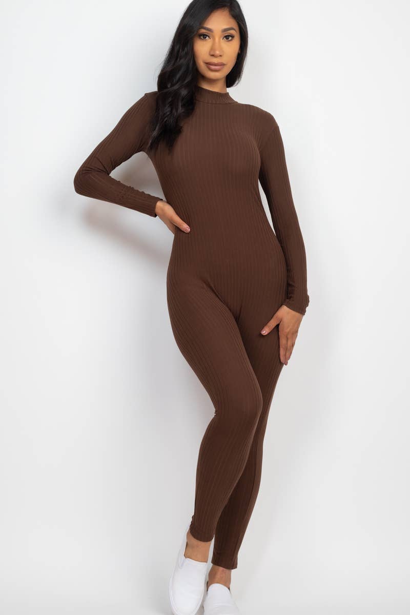 Mock neck long sleeve jumpsuit online