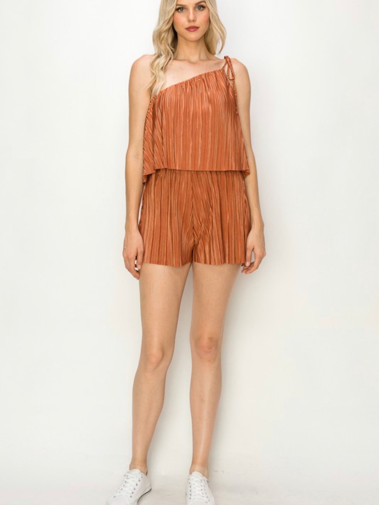 EMMA ASYMMETRICAL STRAP ROMPER