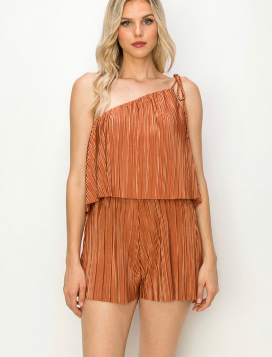 EMMA ASYMMETRICAL STRAP ROMPER