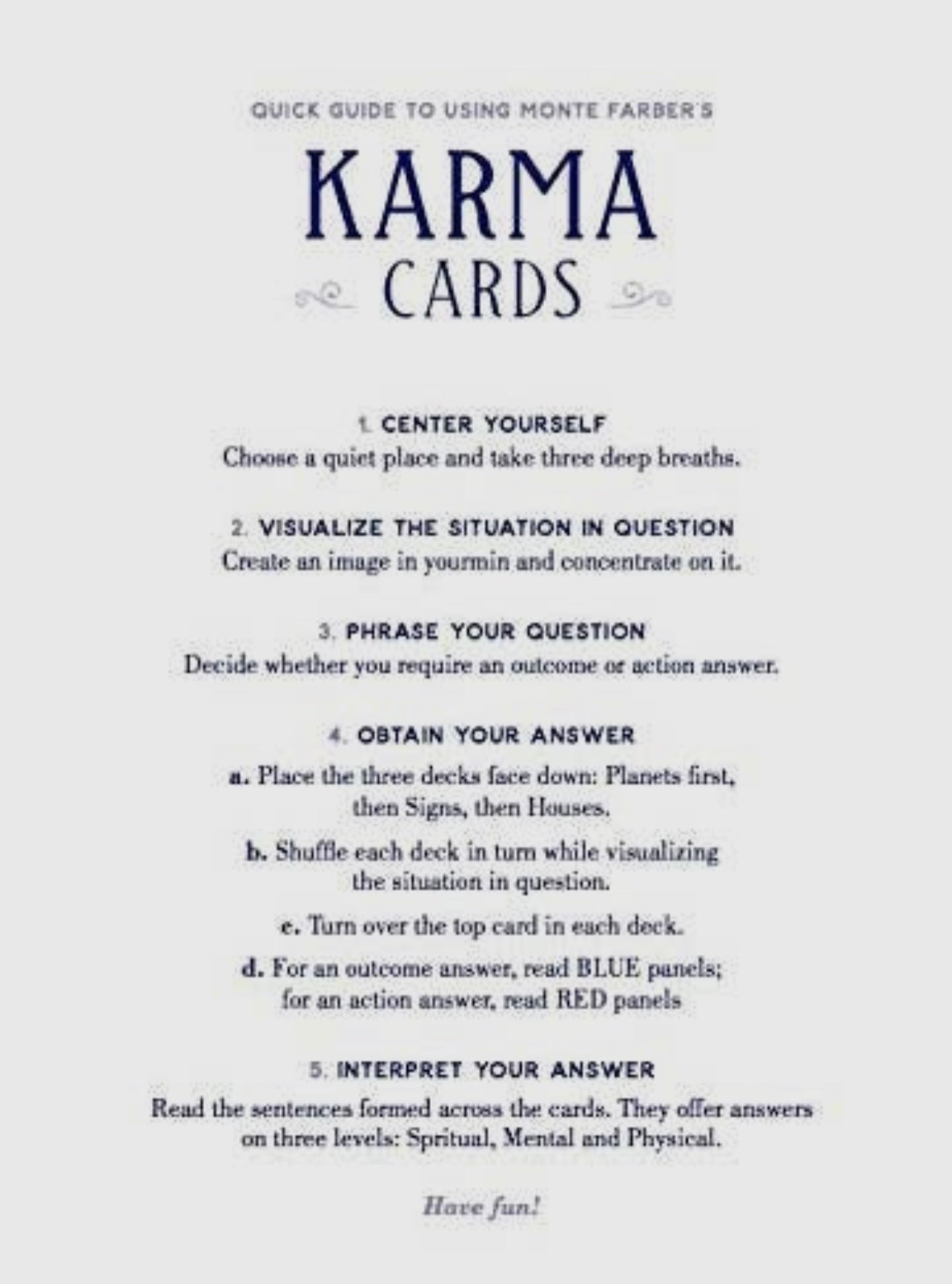 Karma Cards Deck