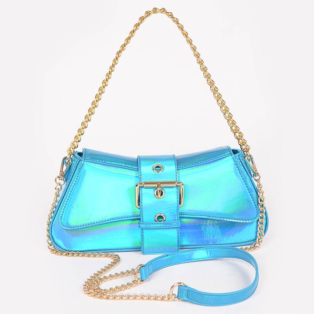 Mirror Metallic Chain Handle Bag