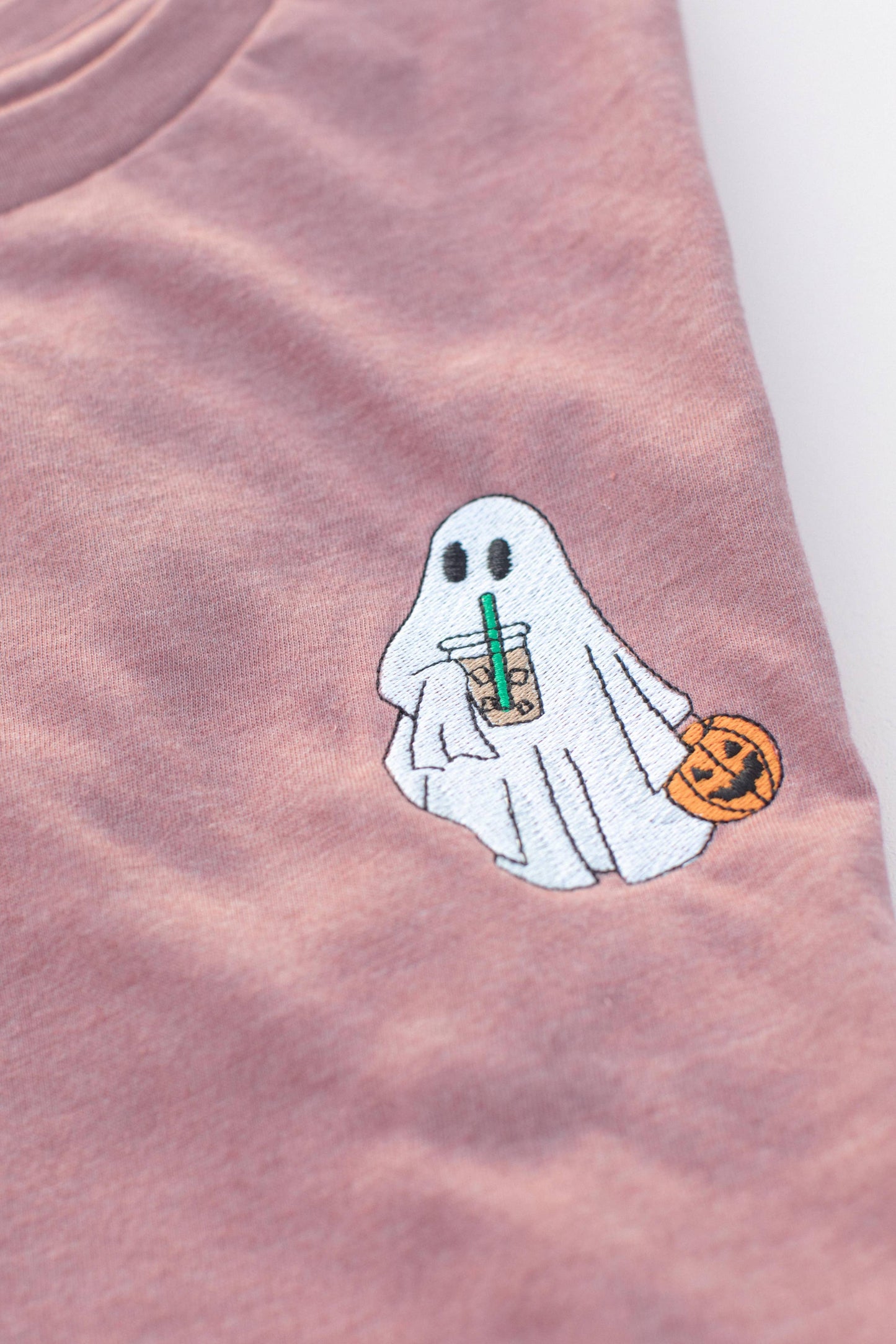 Embroidered Ghost Halloween Graphic Tee