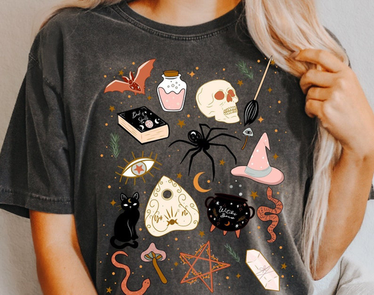 Spooky! Halloween Doodles, Witchy Art T-shirt