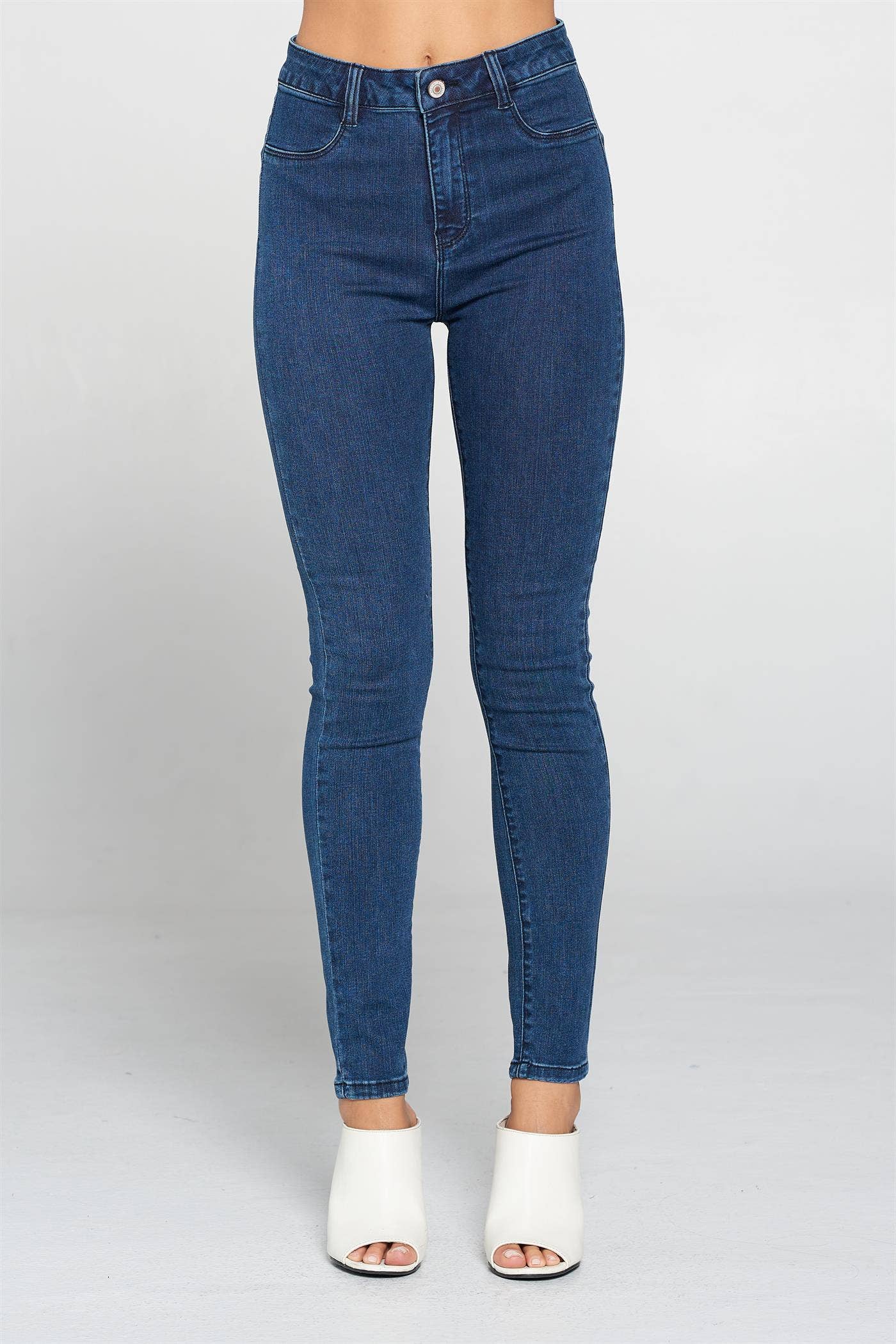 Dark Wash - High Rise Super Skinny Jeans