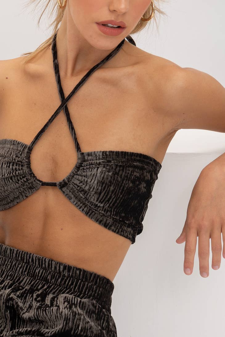 Crinkle Halter Top